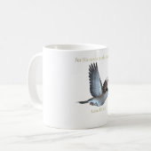 Zijn ogen staan op de mok van de Sparrow-koffie (Voorkant links)