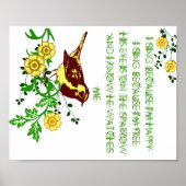 Zijn ogen staan op het Poster Bird Hymn (Voorkant)