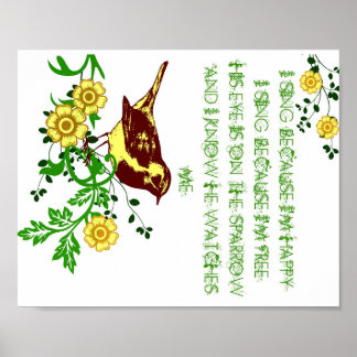 Zijn ogen staan op het Poster Bird Hymn