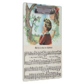 Zijn ogen staan op het spaanplaat van acryl klembord (Rechts)