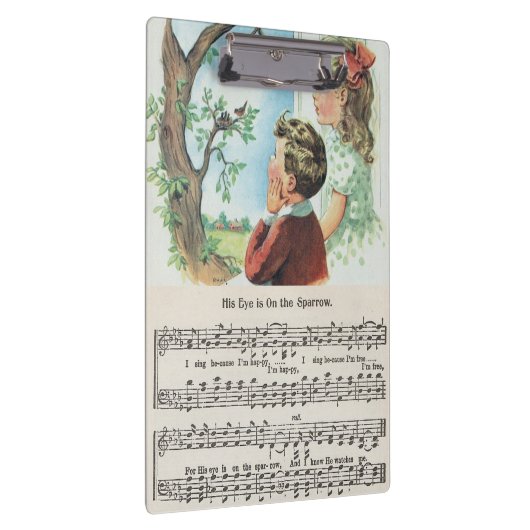 Zijn ogen staan op het spaanplaat van acryl klembord (Rechts)