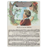 Zijn ogen staan op het spaanplaat van acryl klembord (Voorkant)