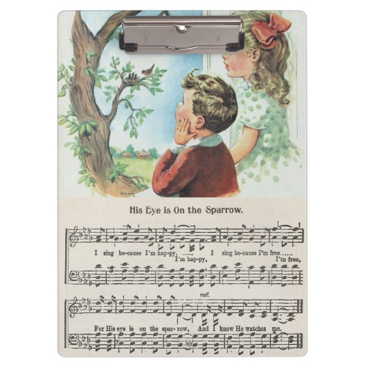 Zijn ogen staan op het spaanplaat van acryl klembord (Voorkant)