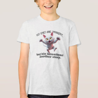 Zijn ogen zijn onschuldig, maar zijn bedoelingen z Tri-Blend shirt