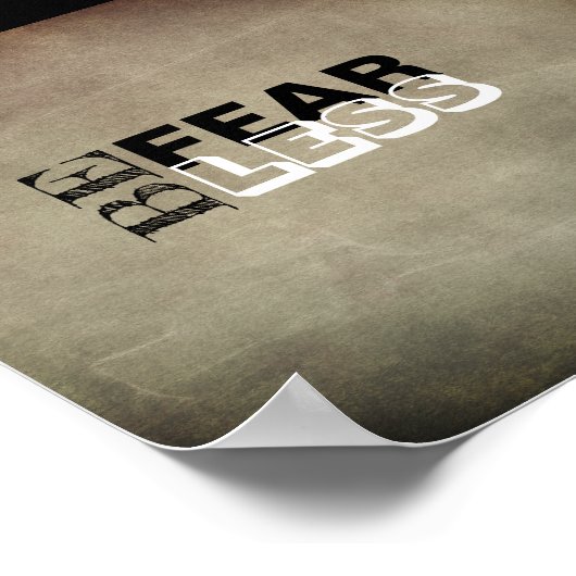 zijn onbevreesd citaat poster typografie (Hoek)