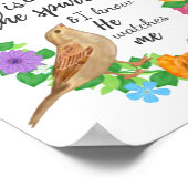 Zijn oog in de Sparrow Wall Art Poster (Hoek)