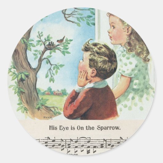 Zijn oog is op de mus sticker (Voorkant)