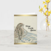 Zijn oog is op de mus - Sympathy Card Kaart (Gele Bloem)