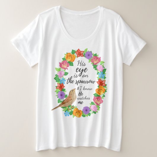 Zijn oog is op de Sparrow Women's Plus Size Top (Design voorkant)