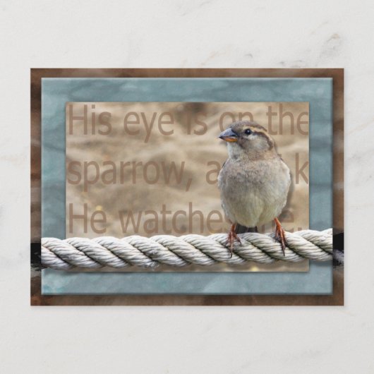 Zijn oog staat op de loer. briefkaart (Voorkant)
