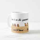 Zijn oog staat op de loer. . . koffiemok (Voorkant links)