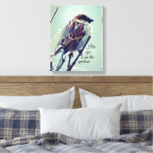 Zijn oog staat op de mus. canvas afdruk (Insitu (Slaapkamer))