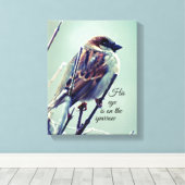 Zijn oog staat op de mus. canvas afdruk (Insitu (Houten vloer))