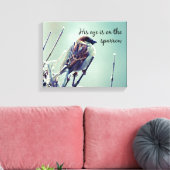 Zijn oog staat op de mus. canvas afdruk (Insitu (Woonkamer))