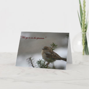 "Zijn oog staat op de mus" Kaart