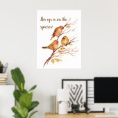 Zijn oog staat op de Sparrow, Inspiration Bird Quo Poster (Thuiskantoor)