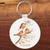 Zijn oog staat op de Sparrow, Inspiration, Bird Sleutelhanger (Voorkant)