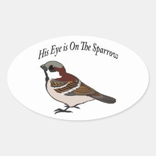 Zijn oog staat op de Sparrow. Ovale Sticker