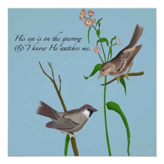 Zijn oog staat op de Sparrow. Poster (Voorkant)