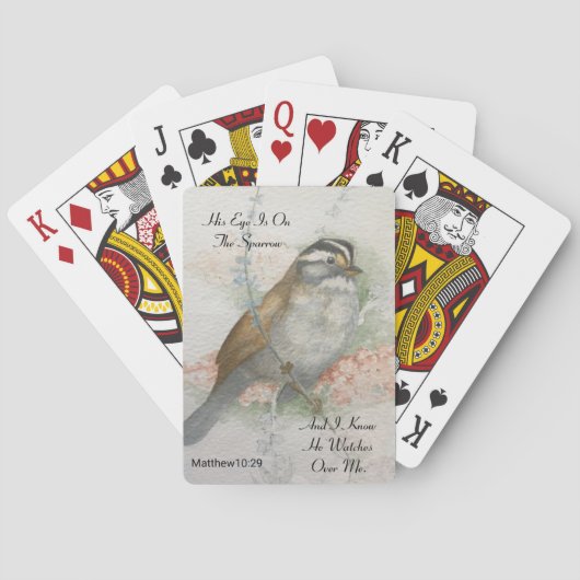 Zijn oog staat op het reservekwartaal pokerkaarten (Achterkant)