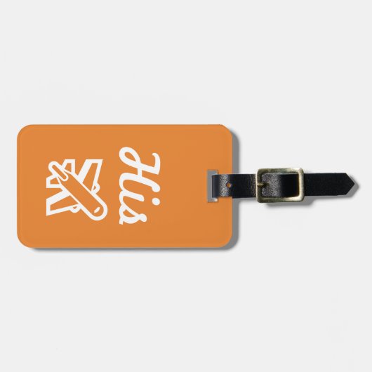 Zijn Oranje en wit Bagagelabel (Voorkant horizontaal)