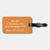 Zijn Oranje en wit Bagagelabel (Achterkant horizontaal)