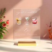 Zijn Ours & Hers Waterverf Signature Cocktail Menu Acryl Bord