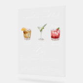 Zijn Ours & Hers Waterverf Signature Cocktail Menu Acryl Bord (Hoek)