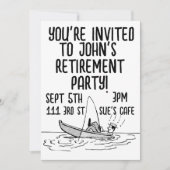 ZIJN PENSIONERING PARTY CUSTOM VIST UITNODIGINGEN (Voorkant)