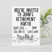 ZIJN PENSIONERING PARTY CUSTOM VIST UITNODIGINGEN (Staand voorkant)