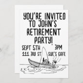 ZIJN PENSIONERING PARTY CUSTOM VIST UITNODIGINGEN (Voorkant / Achterkant)