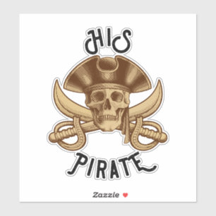ZIJN Piraten Vintage Kruisbeenderen Schedel & Zwaa Sticker
