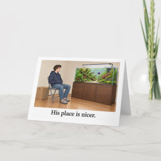 Zijn Plaats Is Mooier Aquariumhouder Humor Kaart