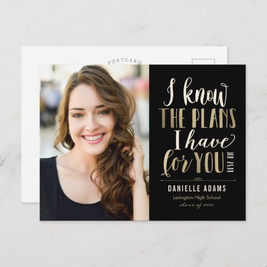 Zijn plannen Afstuderen Aankondiging Briefkaart (Voorkant / Achterkant)