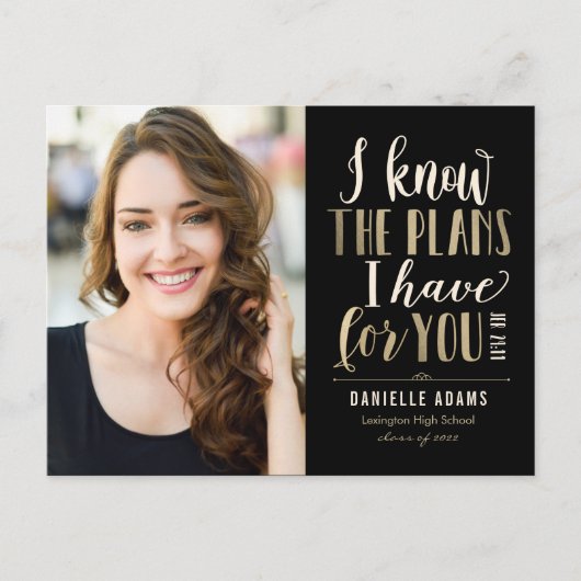 Zijn plannen Afstuderen Aankondiging Briefkaart (Voorkant)