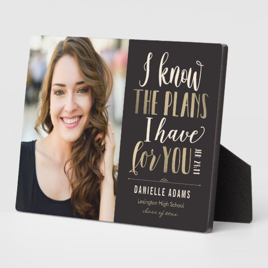 Zijn plannen Afstuderen Keepomwille Desktop Plaque Fotoplaat (Zijkant)