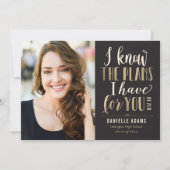 Zijn plannen EDITABLE COLOR Afstudeeruitnodiging Aankondiging (Voorkant)