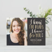 Zijn plannen EDITABLE COLOR Afstudeeruitnodiging Aankondiging (Staand voorkant)