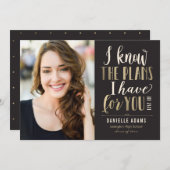 Zijn plannen EDITABLE COLOR Afstuderen kondiging Aankondiging (Voorkant / Achterkant)