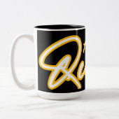 Zijn Queen Neon Light Typografie Tweekleurige Koffiemok (Links)