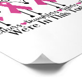 Zijn samen in familie vrienden borstkanker bewust poster (Hoek)