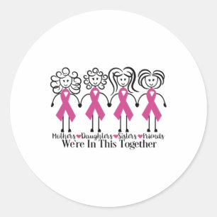 Zijn samen in familie vrienden borstkanker bewust ronde sticker