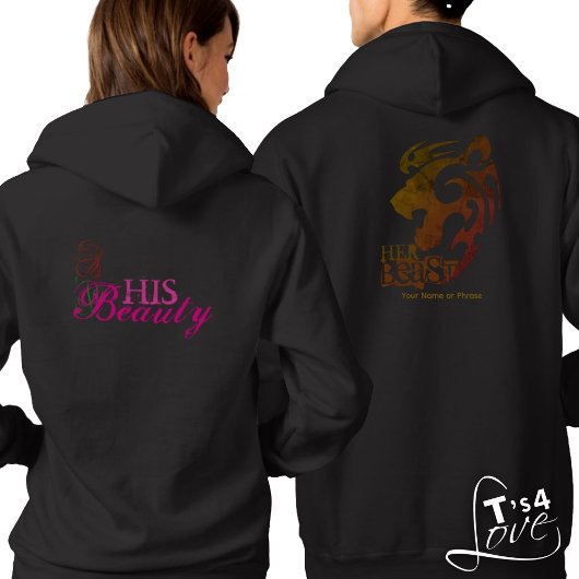 Zijn schoonheid en haar beest koppels hoodie