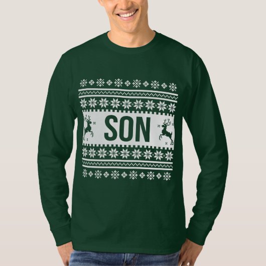 Zijn shirt Ugly Christmas Sweater zoon (Voorkant)