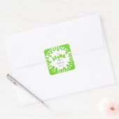 Zijn slijmtijd neon groene verjaardagsfeestje stic vierkante sticker (Envelop)
