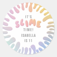 Zijn sliptijd regenboogverjaardagsstickers