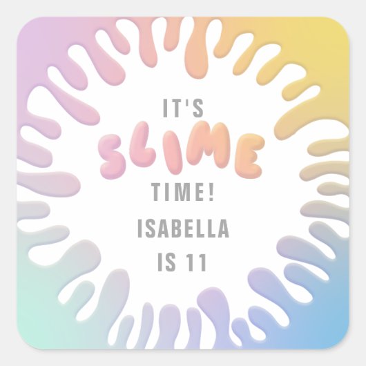 Zijn sliptijd regenboogverjaardagsstickers vierkante sticker (Voorkant)