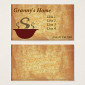 Zijn soeptijd! visitekaartje (Voorkant /achterkant)