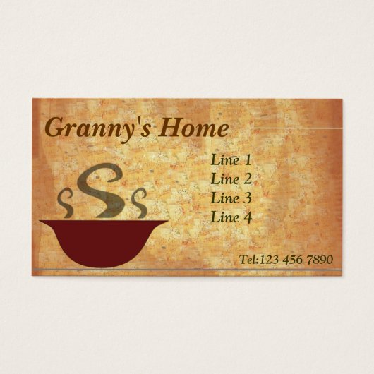 Zijn soeptijd! visitekaartje (Voorkant)