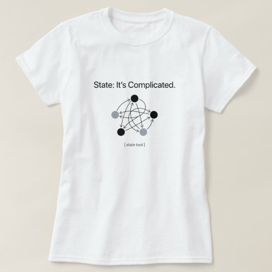 Zijn Status is Ingewikkeld Programmeur Humor Dames T-shirt (Design voorkant)